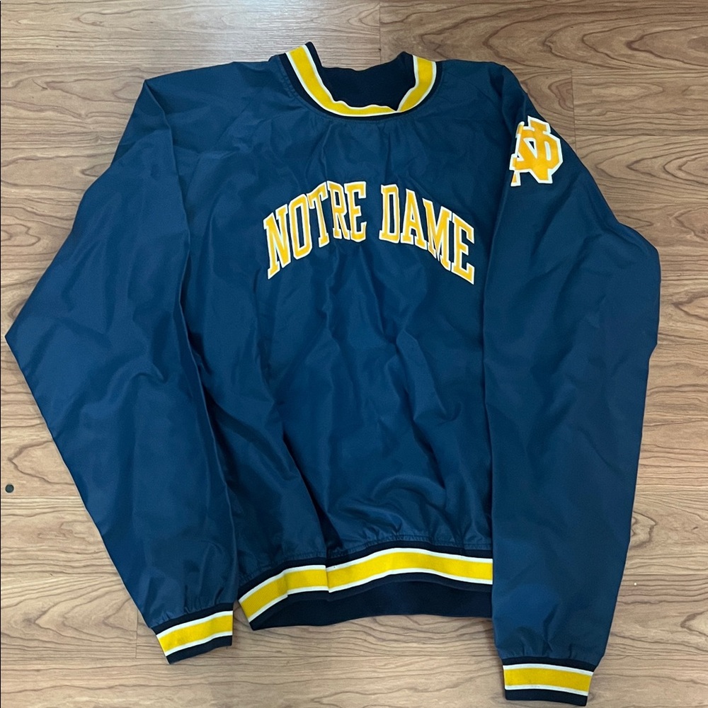 Notre Dame Windbreaker Jacket - Navy and Yellow vintage Champion size XXL